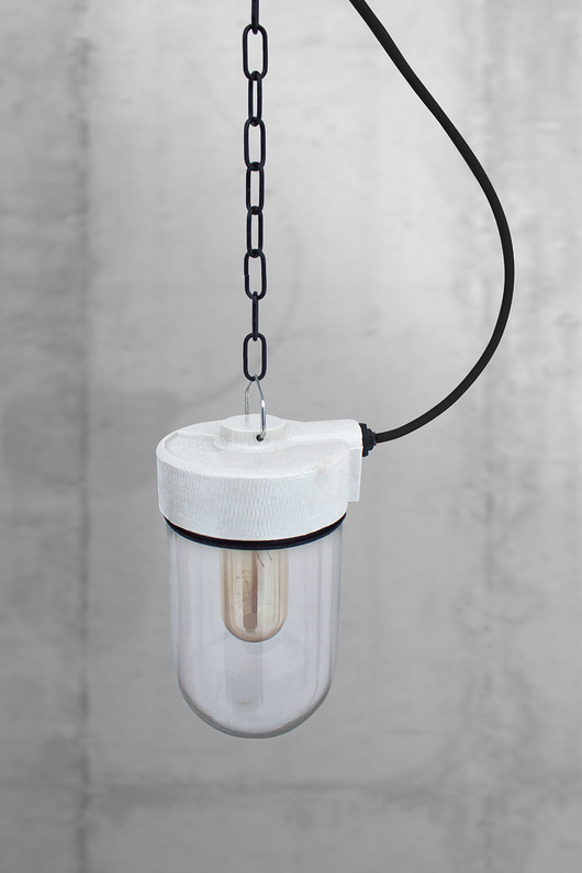 lampa loft, ceramiczna ze szklanym kloszem Manilove