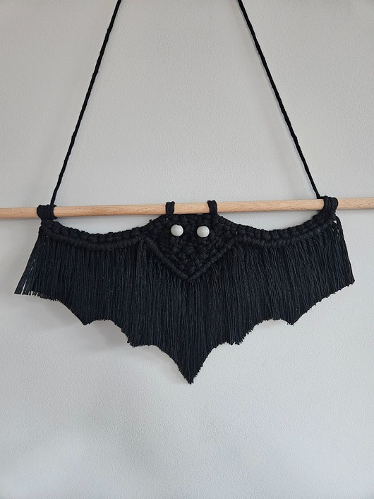 makramy Nietoperz - dekoracja na Halloween