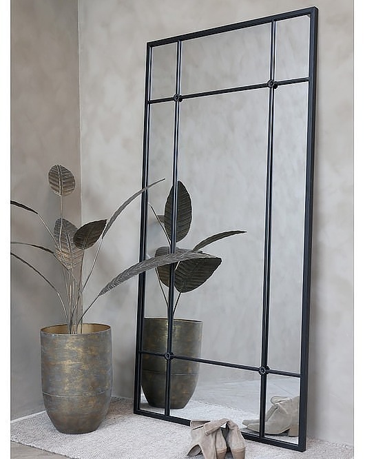 lustra stojące i wiszące Lustro Metalowe Duże Lustro Okno Rolo 180 cm