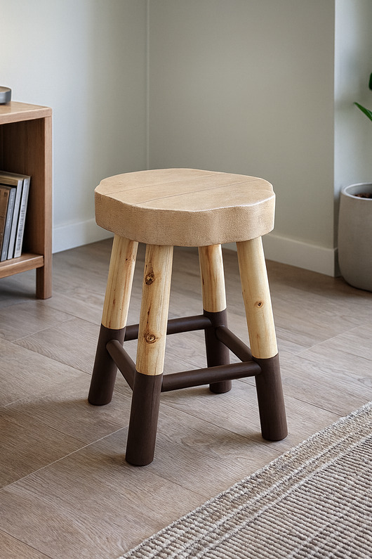 stołki Taboret z drewna paulowni, Stołek w stylu boho