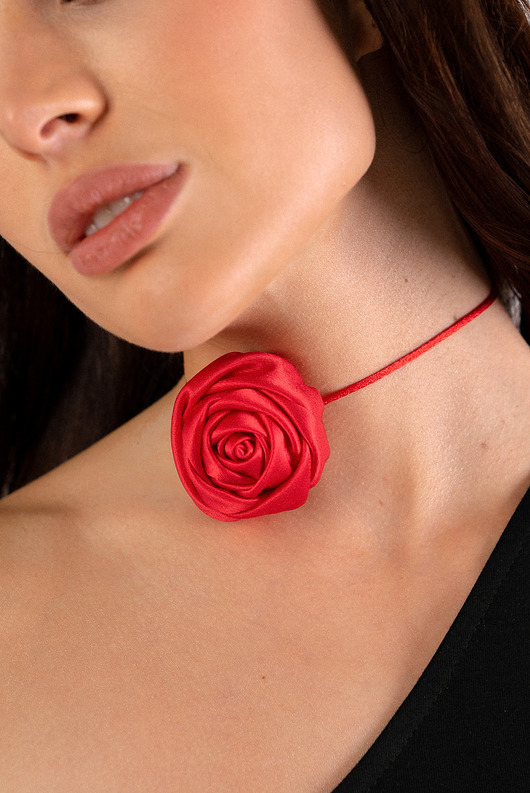 chokery Mini choker róża