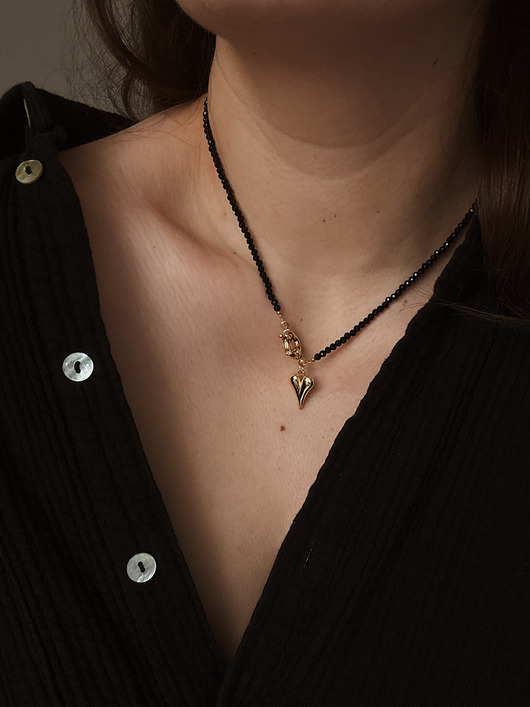 naszyjniki - inne Naszyjnik Onyks  Serce