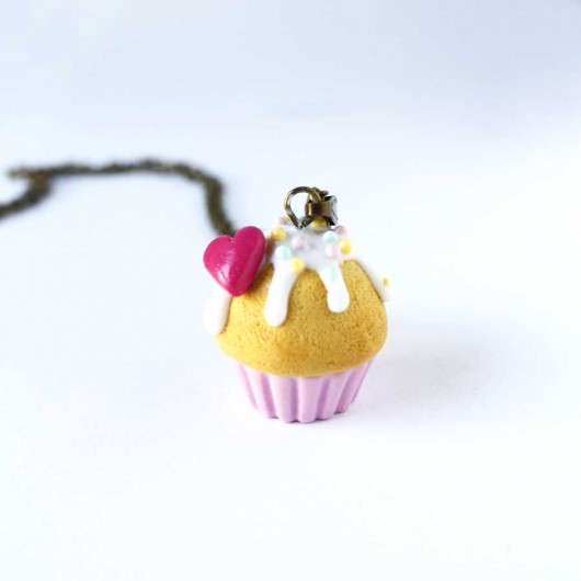 Muffinka z sercem na szyję Lemon Lovely
