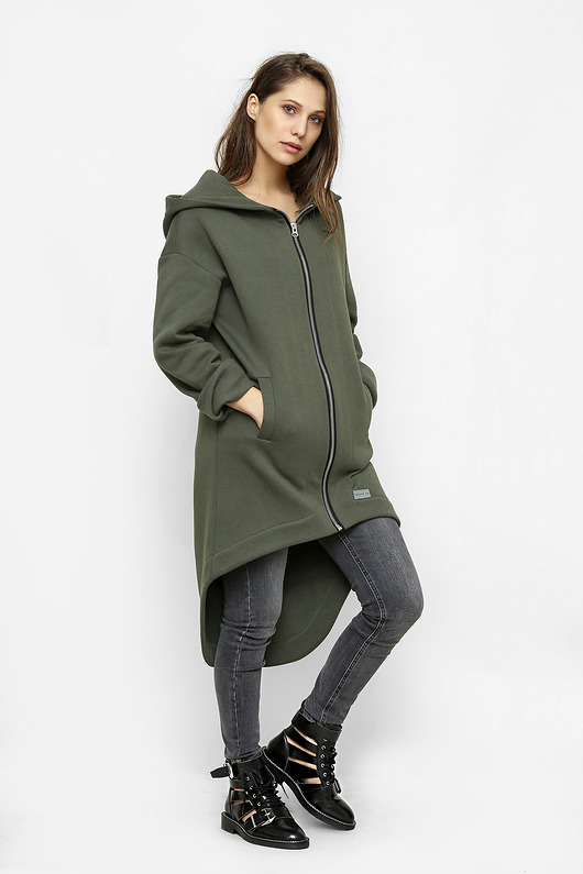 Bluza z kapturem Brunona w oliwkowym kolorze Freeshion
