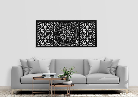 Ozdoby na ścianę DEKORACYJNY OBRAZ AŻUROWY 3D, DEKORACJA ŚCIENNA, GIOVANNA,ORNAMENT, PANEL 53 