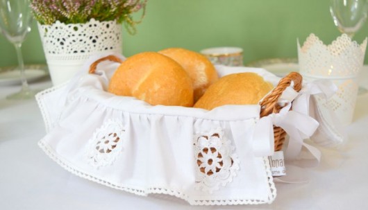 Koszyczek na pieczywo KONIAKÓW koronki! OWAL Monart