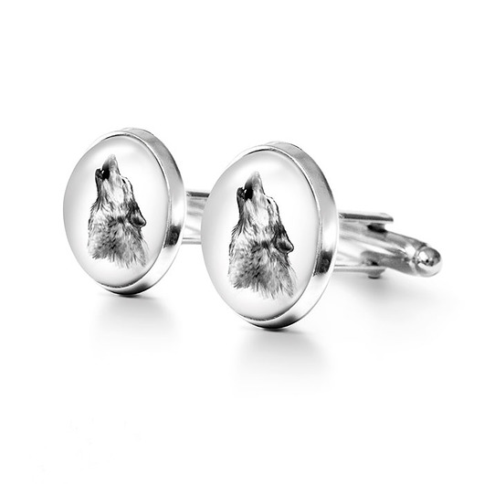 spinki do mankietów Wilk - Into the Wild - spinki do mankietów