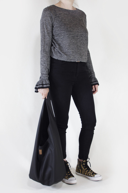 Short Boogi Bag czarna / torebka vegan hobo hairoo