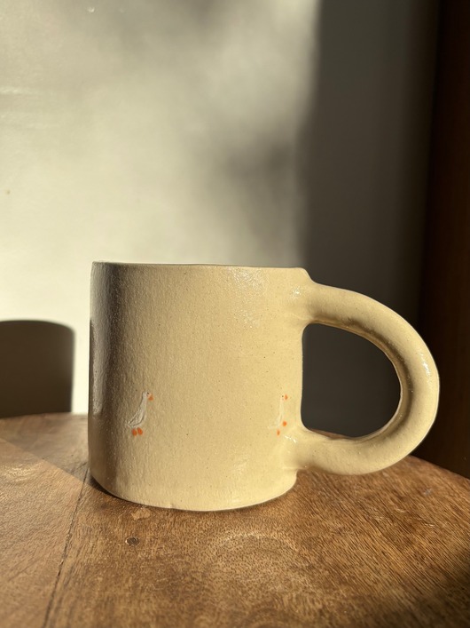 kubki i filiżanki Duży Ceramiczny Kubek Handmade 450 ml z Gąskami Modern Farmhouse