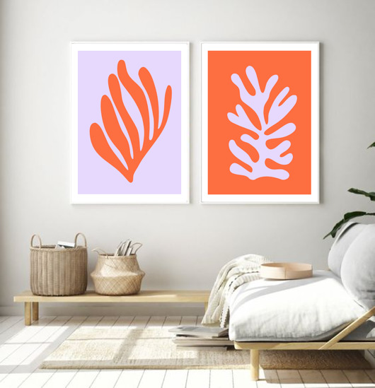 grafiki i ilustracje DWA PLAKATY mid century abstrakcyjne