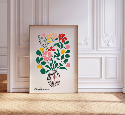 grafiki i ilustracje PLAKAT abstrakcyjny kwiaty Matisse kolorowy