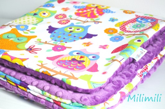 kocyki, kołderki, pościel dla dzieci Kocyk Duże Sowy