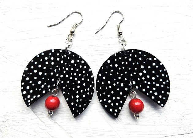 kolczyki drewniane Królowa nocy