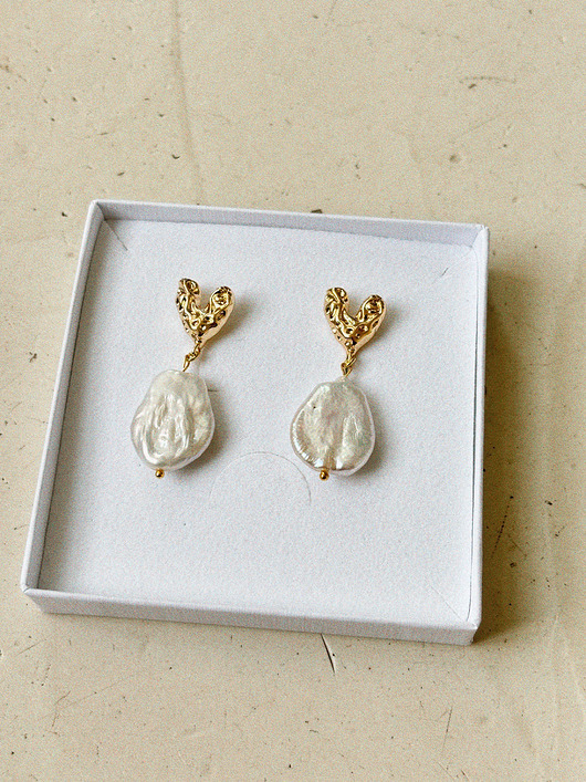 kolczyki z mosiądzu Kolczyki Serce z Perłami