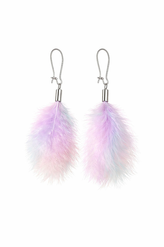 kolczyki z piórami Kolczyki z piór pastel