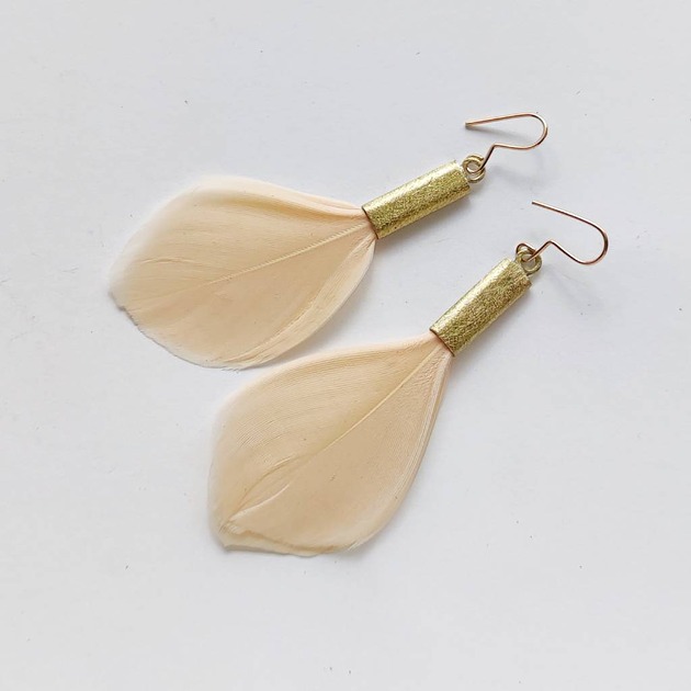 kolczyki z piórami PIÓRKO kolczyki