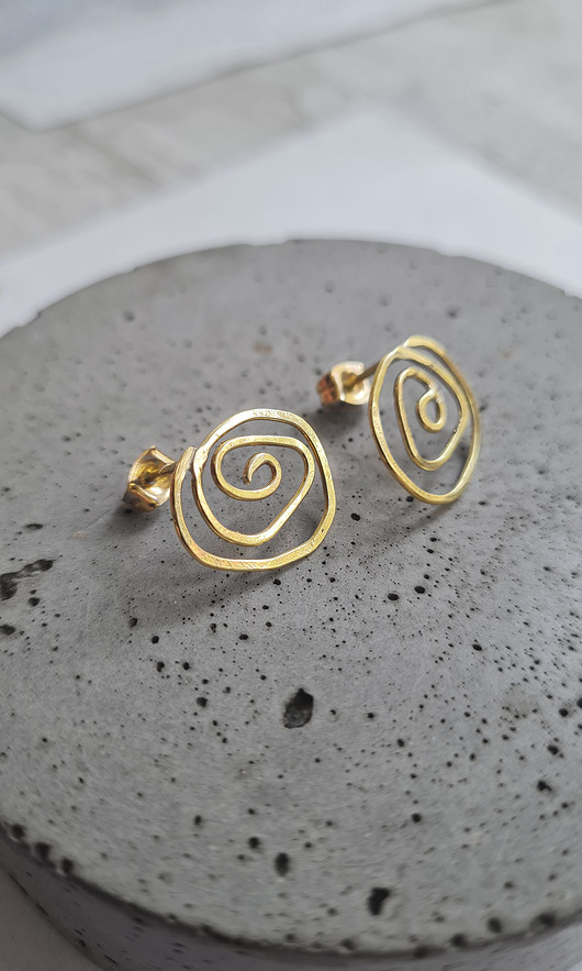 kolczyki pozłacane Kolczyki ROSA złocone sztyfty proste