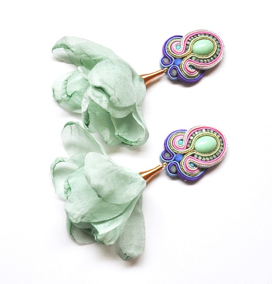 kolczyki soutache Sutaszowe kolczyki  HYDRANGEA