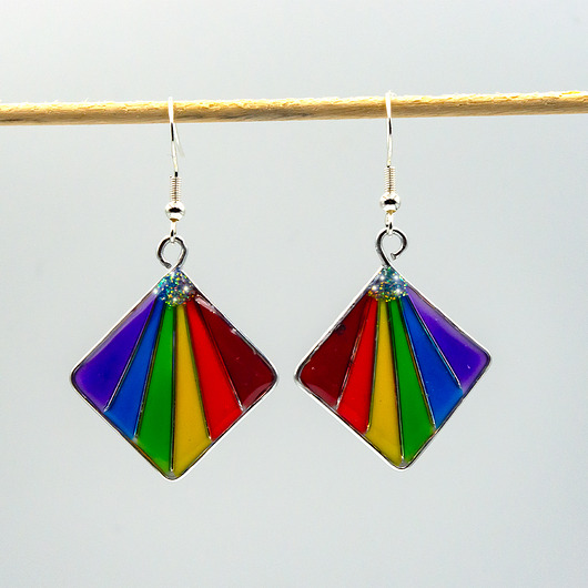 kolczyki z żywicy Kolczyki tęczowe pride z żywicy 011
