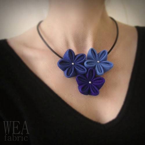 Naszyjnik Kwiatowy- Sapphire WEAfabric