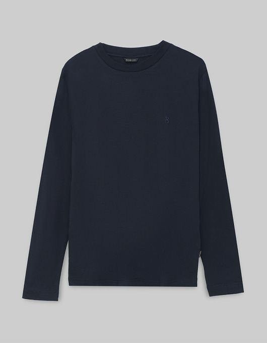 t-shirty męskie Longsleeve modolo granatowy
