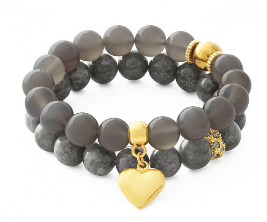 Gray agate & jade set. Lavoga