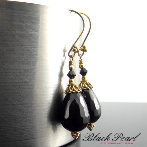 Royal Onyx - kolczyki Black Pearl