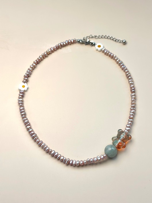 chokery Choker perłowy z Misiem
