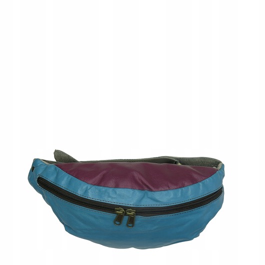 saszetka nerka Nerka skórzana wygodna pojemna damska ze skrawków OLIVKA