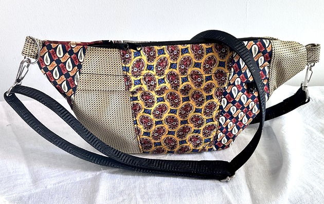 saszetka nerka Nerka patchworkowa złoty bordo żółty