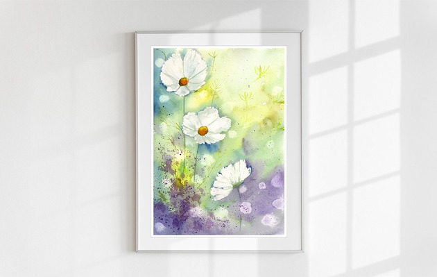 obrazy Oryginalna akwarela. Kosmosy A4