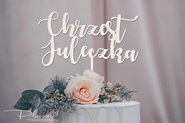 Średni Toper Topper na tort Chrzest z imieniem Planneo
