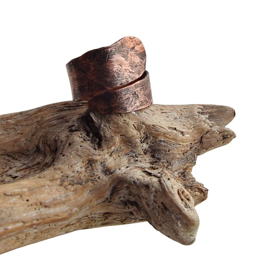 pierścionki - różne Pierścionek z kutej, oksydowanej miedzi /49/