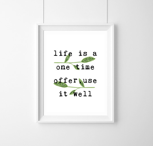 Plakat life is a one time offer,use it well - A3 wejustlikeprints