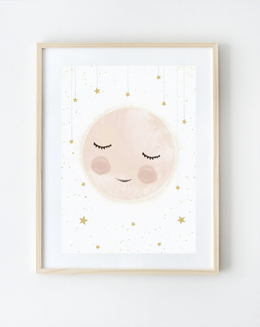 księżyc|ilustracja dla dzieci A4 Milo Mi