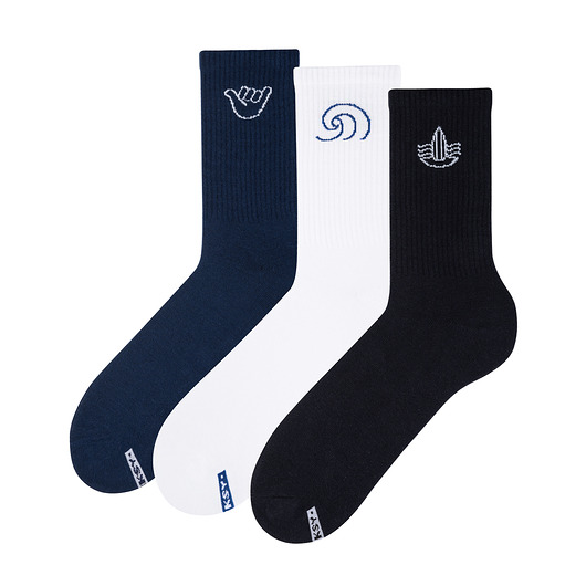 skarpetki damskie Zestaw 3 par skarpetek długie, bawełniane, unisex, surferskie, kolorowe