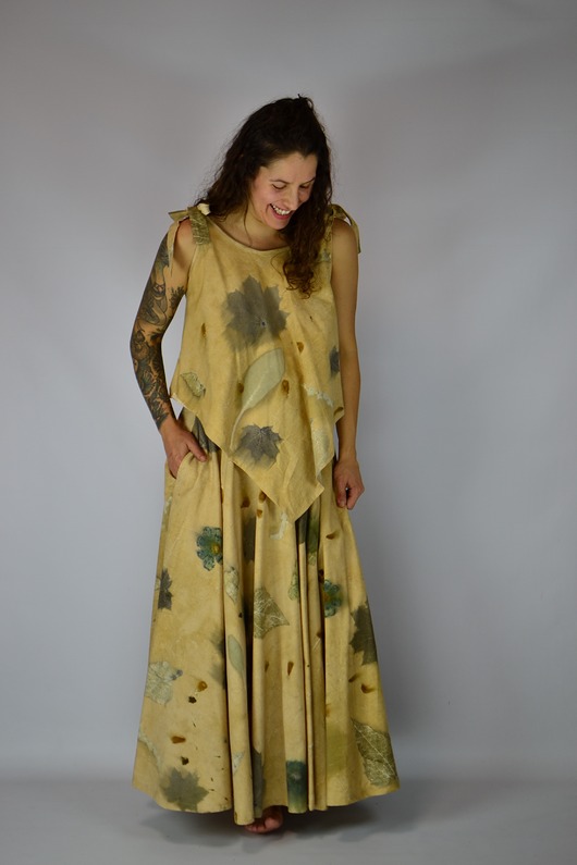 spódnice maxi Barwiona Roślinami Spódnica "Słoneczna Polana"