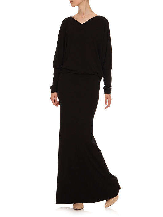 sukienki maxi damskie Suknia czarna YY300035_RAL9005