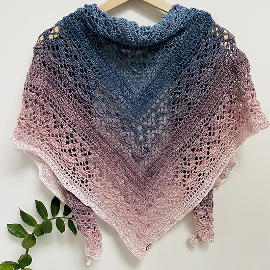 szale damskie Chusta szydełkowa Klaziena ombre handmade