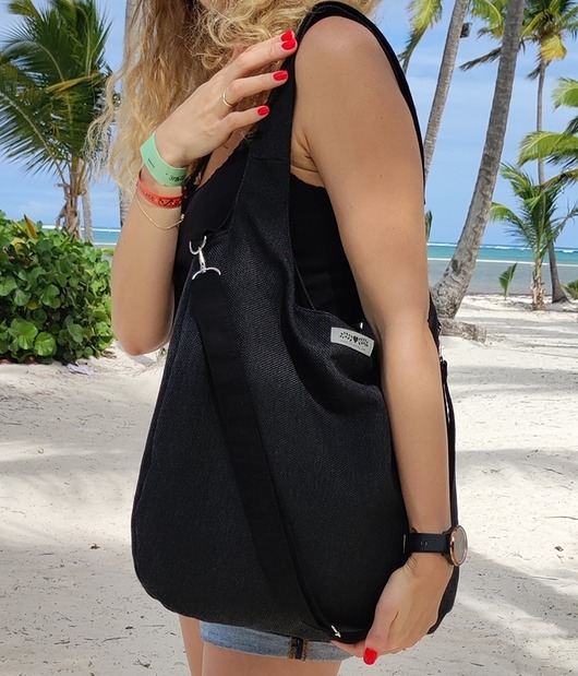 torby XXL Duża torba  worek boho  czarna  XXL na ramię