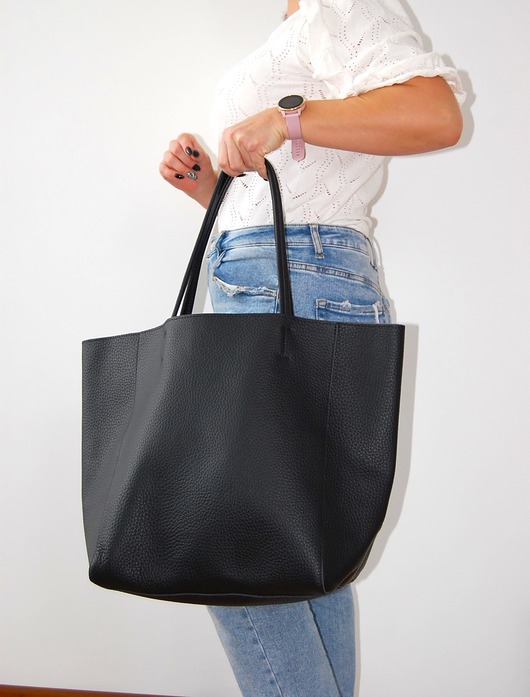 torby XXL Duża torebka damska ze skóry naturalnej na ramię