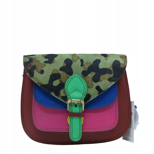 torby na ramię Torebka listonoszka elegancka regulowany pasek skórzana kolorowa OLIVKA