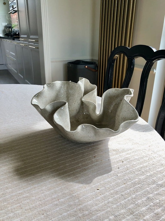 wazony Ceramiczna misa FALA piaskowy beż