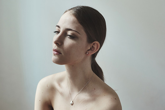 BLOW double  / satin silver necklace Filimoniuk
