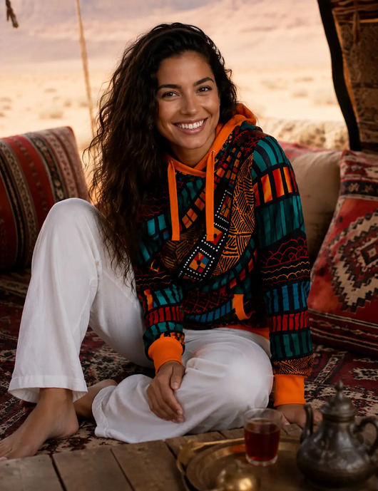 bluza z kapturem damska Bluza "Aztecka Fala" unisex