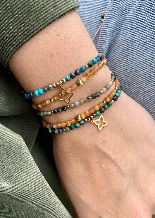 bransoletki z kamieni naturalnych Bransoletka z Chryzokolą i Koniczynką