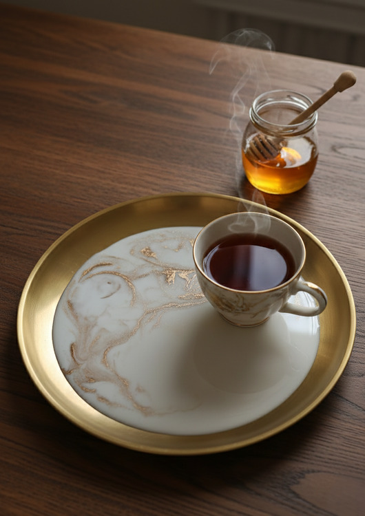 deski do krojenia i tace Elegancka taca z żywicy epoksydowej 