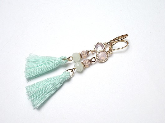 BOHO - mint /pastels/  /20-12-2017/ - kolczyki KiKa pracownia