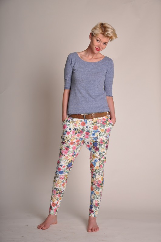 spodnie, kwiaty Po prostu slow fashion