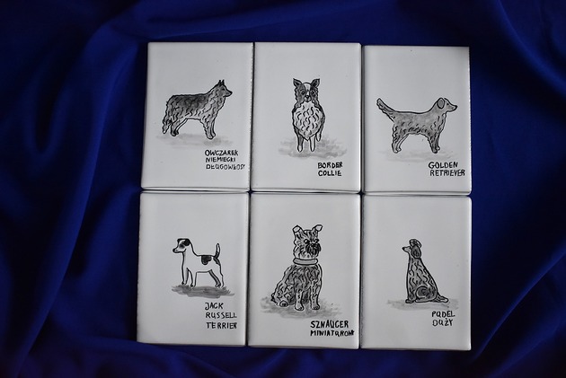 kafle i panele Kafle ręcznie malowane- Rasy psów